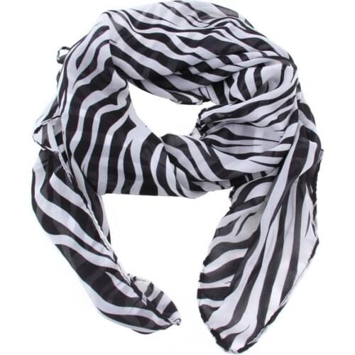 Ladies Long Zebra Printed Chiffon Scarf For Women Silk Scarf Scarves Shawl For Winter Cachecol Feminino