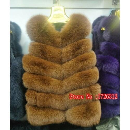 Womens full leather real fur fox fur medium-long fur vest female outerwear fox fur vest