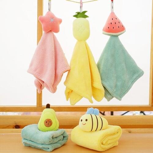 1pcs Cute Yellow Duck Hand Towel Soft Cherry Flower Absort Towel Fruit Avocado/Carrot Washable Kitchen Towel Mom Gifts