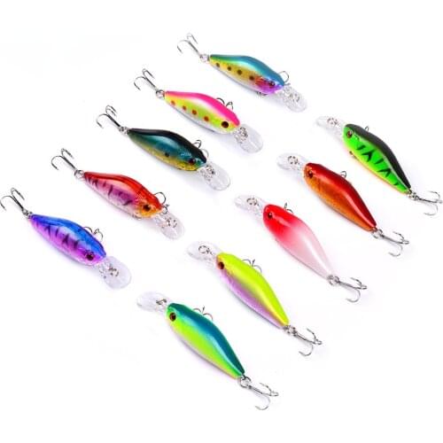 1PCS Fishing Lures Minnow Lure 10 Colors Fishing Tackle 6# Hook 7cm/8g Fishing Baits