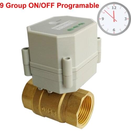 1'' Clock Timing control brass valve,AC/DC9-24V or AC110v-230V Timer Controlled Valve with 9 group programing