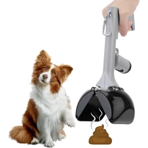Pet Pooper Scooper 2 In 1 with 1 Roll Garbage Bags Poop Pick Up Holder Outdoor Cleaning Tools Pet Accessories