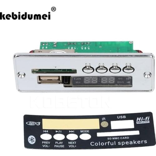 Kebidumei Car USB Decoder Board Module MP3 Player Integrated Bluetooth Hands-free with Remote Control USB FM Aux Radio for Car