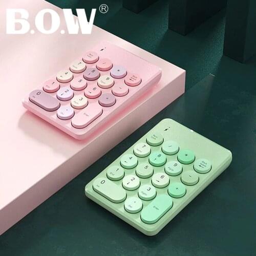 B.O.W Bluetooth Number Pad, 18 Keys Numeric Keypad - Portable Wireless Numpad Extensions for Laptop Surface Pro Tablets Windows