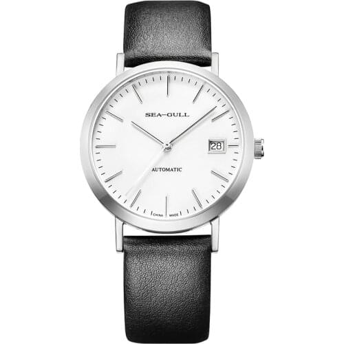 Seagull 5113L man watch Lovers movement ST2130 mechanical Classic leather waterproof of 30M womens watch sapphire crystal