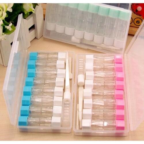 1 Set RGP Contact Lens Case For Women 8 Boxes Portable Travel Contact Lenses Box 4 Colors Eyewear Protector Container