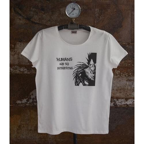 100% Cotton Print Mens Summer Death Note Manga Ryuk Humans Are So interesting Mens T-shirt Tee Shirt