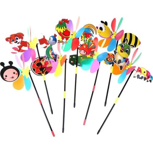 Colorful 3D Lovely Handmade Wind Spinner Windmill Toys For Baby Insect Decoration Garden Yard Outdoor Classic Toy Kids