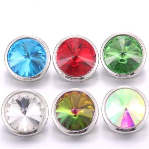 10pcs/lot High Quality Snap Button Jewelry DIY Crystal Rhinestone Round 18mm 20mm Metal Buttons Fit Snaps Bracelet Bangle