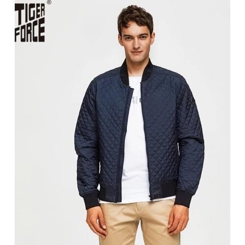 TIGER FORCE New Men Jacket Spring Casual Fashion Hooded Zipper Black cotton coat lightweight slim jackets men brand 2021 50447N