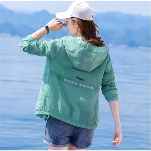 Little Daisy Sunscreen Clothing Womens Anti-Ultraviolet Long-Sleeved 2021 Summer New Breathable Hooded Coat Womens Sunscreen C