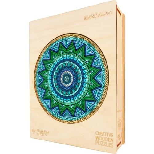 Mandala 3D wooden Puzzle Game Unique Flower Wooden jigsaw Puzzle For Kids Adults DIY Crafts Wooden Puzzles Educational Toys Gift