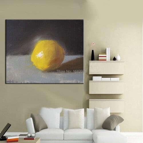 Skills Artist Hand-painted High Quality Modern Lemon Oil Painting On Canvas Still Life Fruit Oil Painting For Kitchen Decorative