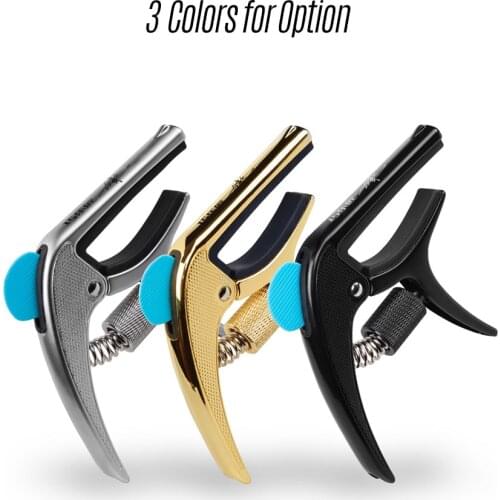 Multifunctional Single-handed Capo Clamp Zinc Alloy with Bridge Pin Puller Guitar Pick for Acoustic Electric Guitars Bass