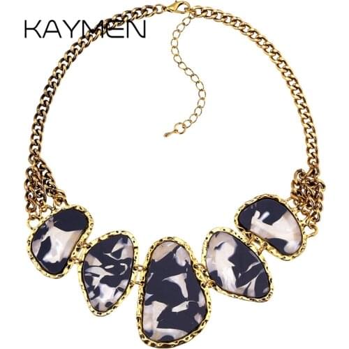 KAYMEN Factory Price Wholesale Bohemian Acrylic Pieces Vintage Necklace Pendant for Women Fashion Choker Necklace Jewelry