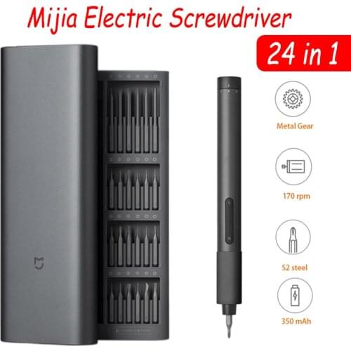 24 in 1 Xiaomi Mijia Electrical Precision Screwdriver Kit 2 Gear Torque Screw Type-C Rechargeable Magnetic Aluminum Case Box