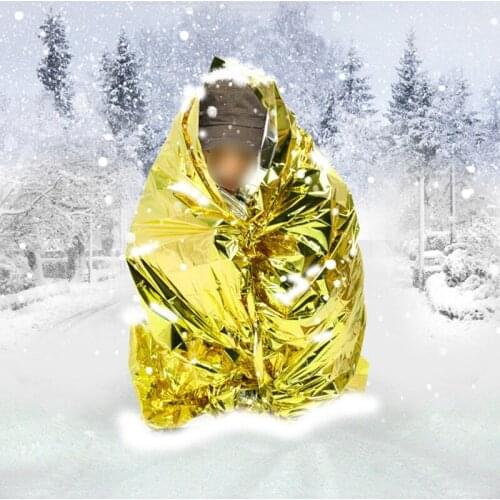 Outdoor emergency blanket earthquake sleeping bag heat preservation double-sided moisture-proof floor pad gold