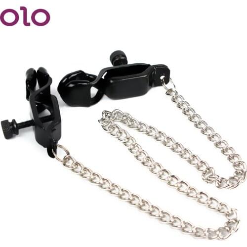 OLO Breast Clips Nipple Clamps with Metal Chains Erotic Toys Sex Toys for Couples Roleplay Adult Products Stainless Steel SM