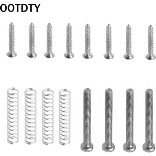OOTDTY Humbucker Pickup Screws Springs Kit Ring Surround Mounting Guitar Parts Silvery