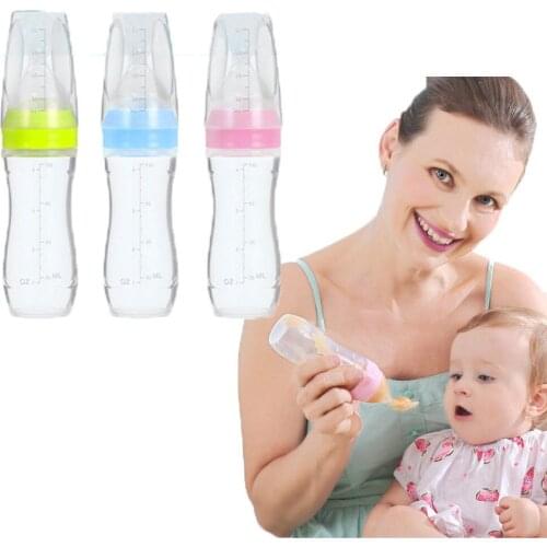 Details about Infant Nipple Pacifier Baby Feeding Tool Milk Bottle With Spoon Silicone Gel Silicone squeeze feeding tool