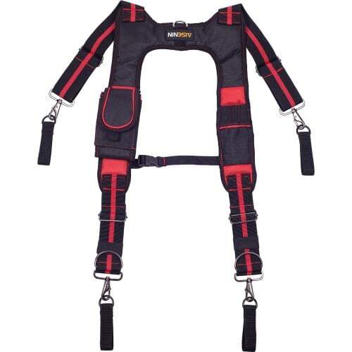 Tool Belt Suspenders Heavy Duty Work Tooling Braces Suspender With Magnet 4 Support Loops For Reducing Waist Weight Tools Pouch