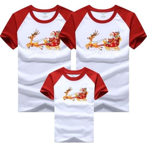 Christmas Dad Mom Baby Splicing T-Shirt Clothing Family Matching Outfits Clothes Mother Daughter Father Son Mommy and Me Shirt