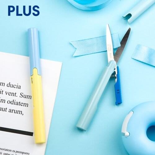 1pc PLUS Pen Style Scissors Folding Household Small Size Portable Scissors Outdoor Travel Safe for Children Handwork