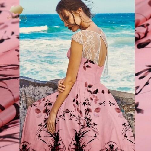 Ink digital silk printing silk organza satin fabric 12mm perspective smooth shirt dress silk fabric wholesale silk cloth