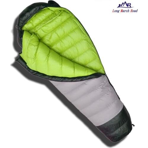 LMR 210CMx80CM Goose Down Filling 400g/600g/800g/1000g Sleeping Bag Can Be Spliced Ultralight Camping Down Sac De Couchage