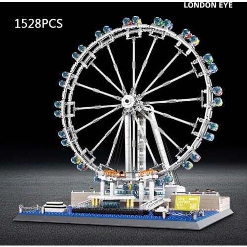 World famous city Modern architecture British London Eye building block ferris wheel assembly model brick toy collection