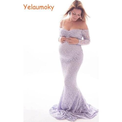 YeLaumoky Off Shoulder Maternity Dresses