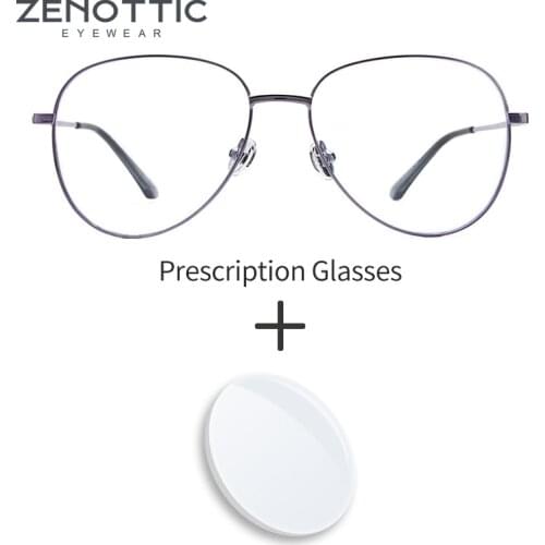 ZENOTTIC Fashion Pilot Prescription Glasses Myopia Optical Eyewear Anti Blue Light Reading Photochromic Female Male Eyeglasses