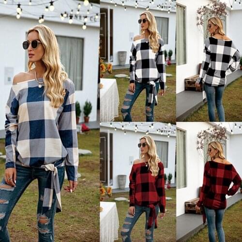 Autumn T-Shirts Women Print Color Striped Patchwork Round Neck Lace Up Spring Full Sleeve Casual Female Blouse Tops Tees C2966