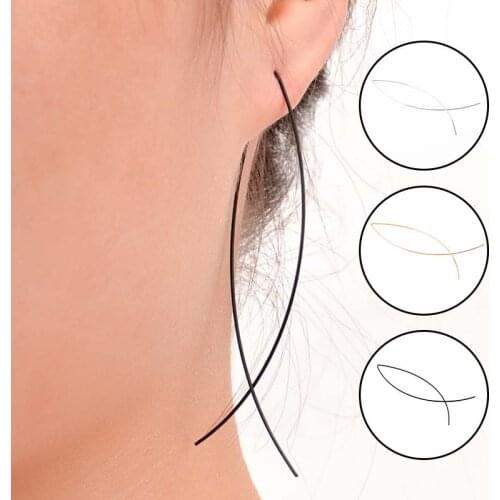 Womens Earrings For Women Simple Elegant Ladies Earrings Metal Gold Silver Color Rings Earring Ear Jewelry Gift Pendants