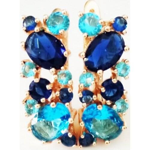 2021 New Flower Shape Women Drop Earring Jewelry Office Style Rose Gold 585 Color Jewelry Korean Earrings