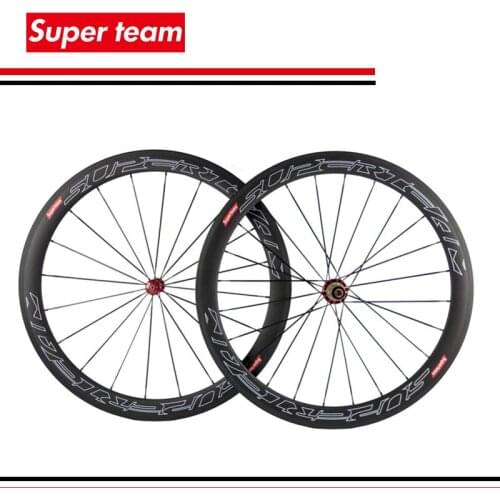 1Sets Super light 700c carbon clincher wheels 50mm 700c wheelset with SuperTeam decal