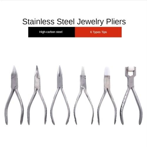 1 PC Stainless Steel Jewelry Making Rubber Round Needle Pliers Multi-function Nose Bracelet Bending DIY Wirecutting Repair Tools