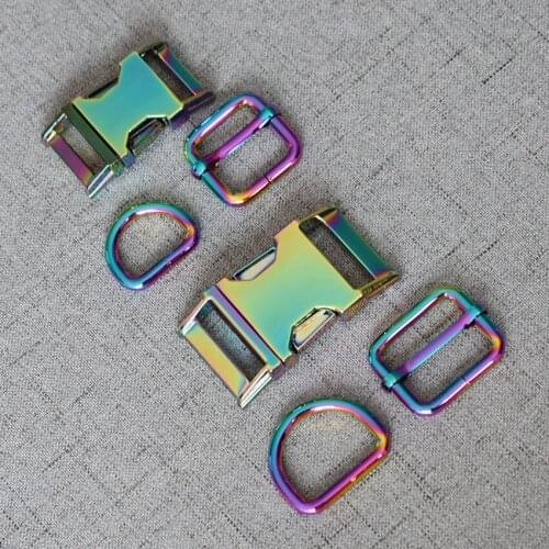 100 Sets 20mm/25mm Colourful Metal D Ring Adjustable Release Buckle Tactical Belt Safety Strong Hooks DIY Luggage Accessories