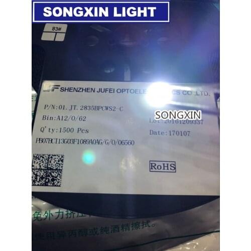 100pcs 01.JT.2835BPWS2-C JUFEI LED Backlight 1W 6V 96LM Cool white LCD Backlight 1210 3528 2835 for TV TV Application