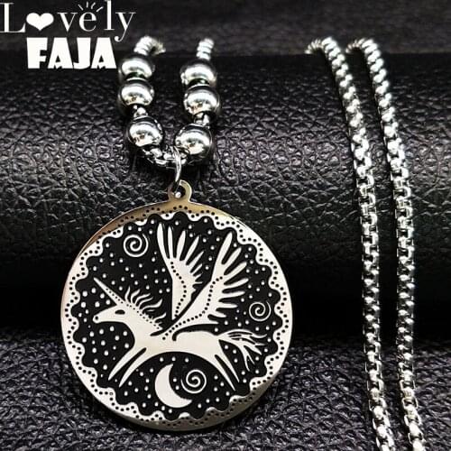 2021 Fashion Unicorn Stainless Steel Statement Necklace for Women Silver Color Long Necklaces Pendants Jewelry mujer N18486S03