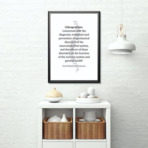 Abstract Chiropractic Quote Art Print Clinic Office Decor Vertebrae Sketch Poster Anatomical Human Wall Art Canvas Painting