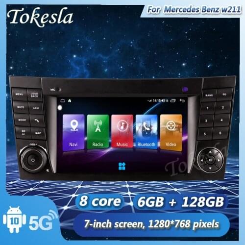 Tokesla android 11 car radio auto for Mercedes Benz E-Class W211 W219 E200 E220 Multimedia Player Radio GPS DVD Carplay system