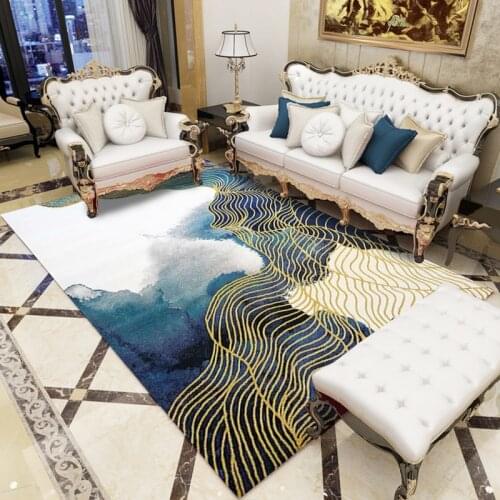 Nordic Velvet Carpet Geometric Pattern Large Area Carpet And Living Room Bedroom Carpet Tea Coffee Table Decoration Floor Mat