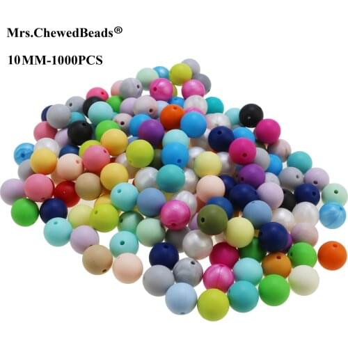Free Shipping WHolesales 1000PCS 10MM Silicone beads Teethers DIY Food grade Silicone DIY Beads Teethers 40 colors