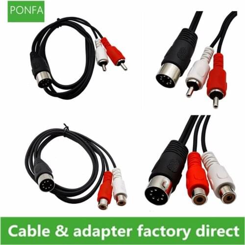 DIN public 7Pin revolution 2RCA Lotus male & female old-fashioned audio equipment adapter cable 7 Pin Din male