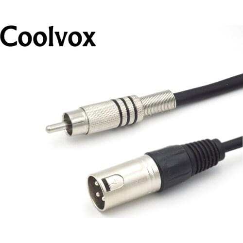 Coolvox audio Shielding RCA To Dual XLR 3pin Male Audio Cable for Microphone Amplifier Mixer Mixing Consoles RCA TO XLR Male 3m