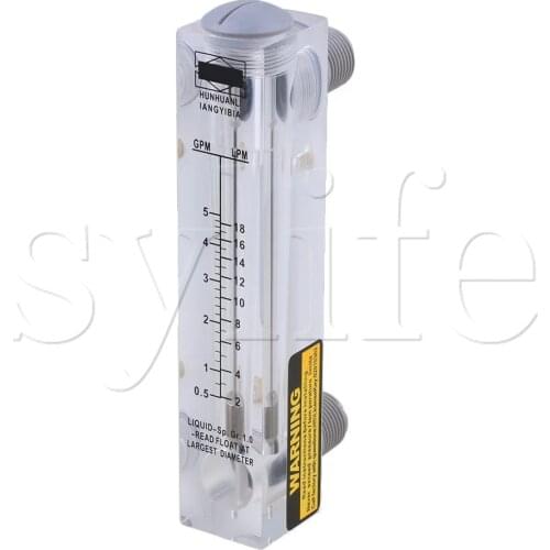 LZM-15 0.5-5GPM/2-18LPM Panel Type Water Flowmeter Measurement Tool
