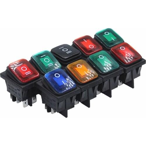 KCD4 2 ON-OFF ON-OFF-0N 4/6 pin heavy duty Sealed Waterproof Auto Boat Marine Rocker Switch with LED Red/Green/Yellow/Blue/Black