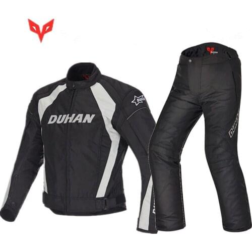 DUHAN Motorcycle Racing warm protect moto Jackets &pants suits 600D Oxford cotton liner clothing set