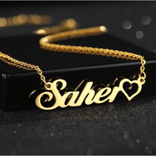 Stainless Steel Custom Name Pendant Necklace Choker Handmade Nameplate Pendant Necklaces Women Best Friend Personalized Jewelry